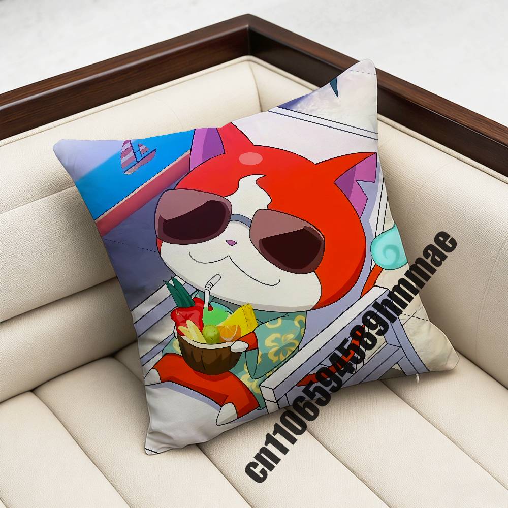 For Cute Cartoon J-Jibanyan Throw Pillow Case Sham 45X45Cm 40X40Cm Square Car Pillowcase Pad Cushion Cover