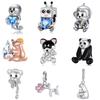 S925 Silver Cute Monkey And Puppy Beaded DIY Handmade Jewelry Accessories Animal Theme Fashion Beading Craft Supplies