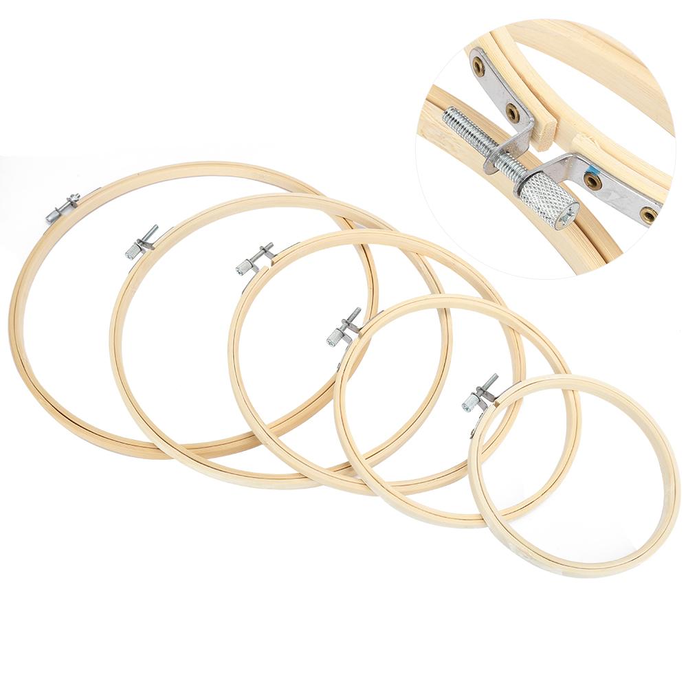 5 Stück Runde Stickrahmen Kreuzstichrahmen Ring Schleife Bambus Handnähwerkzeuge