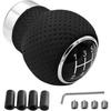 Car Gear Shift Knobs, 5 Speed Manual Vehicle Gearbox Shifter Lever, Leather