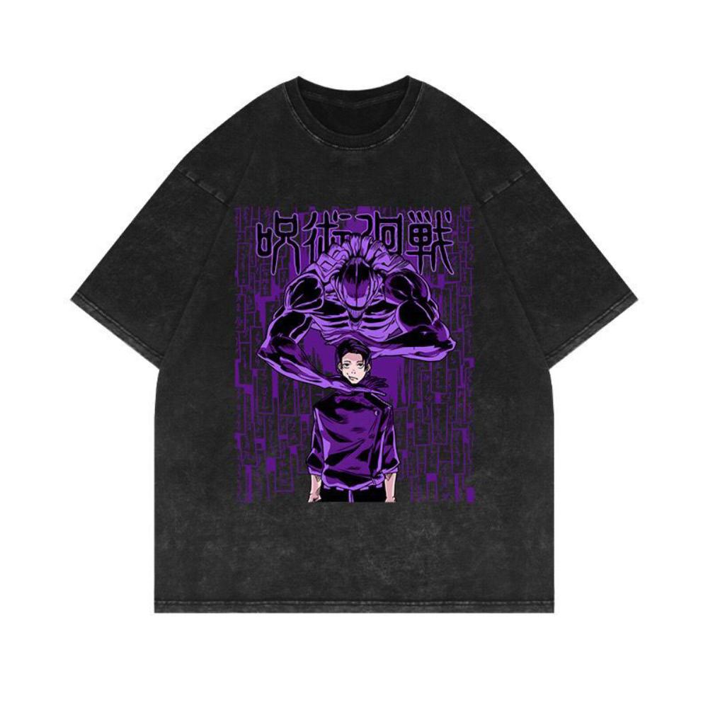 

Anime Jujutsu Kaisen Fushiguro Megumi Clothing Men Washed Cotton Tshirts Vintage Streetwear Oversized Tshirt Male Manga Tops S