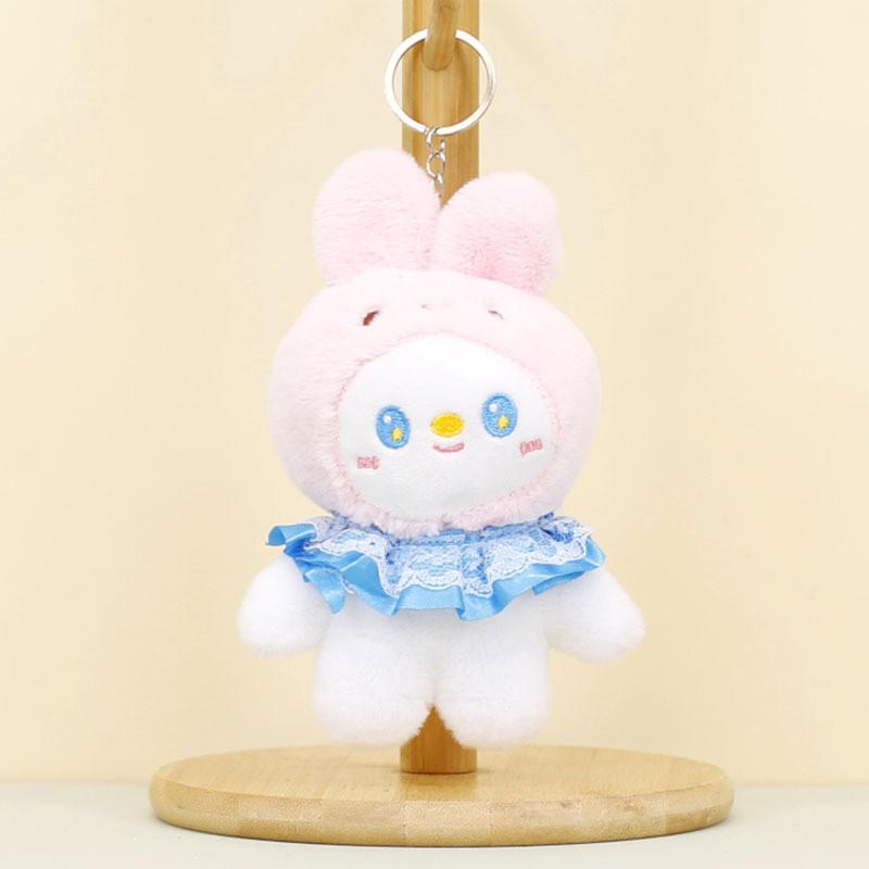 Милый Плюшевый Брелок-Зайчик Очаровательный Брелок для Сумки Для Девочек С Мягким Коротким Мехом Rabbit