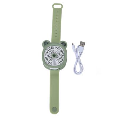 Çizgi Film Saatli Fan USB Şarjlı Plastik Bilek Fanı Kablosuz Mini Saatli Fan Çıkarılabilir Kordonlu Fan