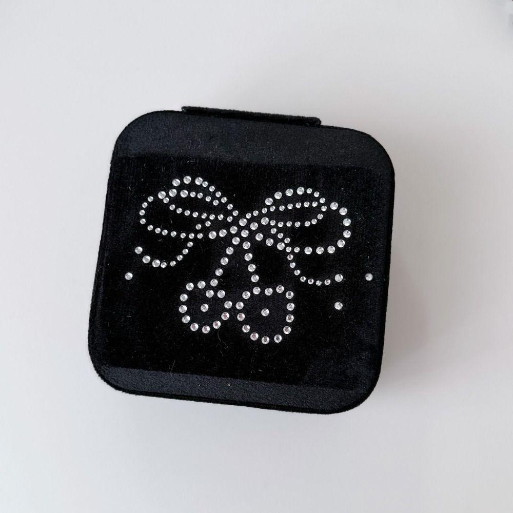 Shining Cherry Jewelry Storage Box Velvet Earrings Ring Storage Jewelry Case Partition Design Jewelry Display Organizer