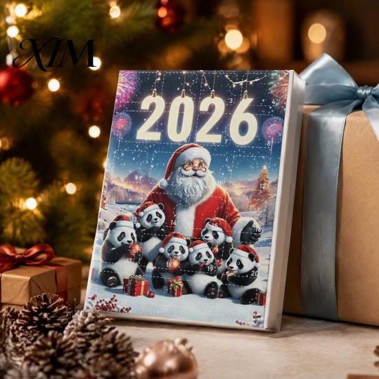 Unique Christmas Gift Panda Advent Calendar, 24 Days Countdown Contains Acrylic Ornament Set Ornaments, Cute Hanging Decorations for Tree Home