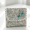 Three-fold Cosmetic Bag Floral Data Cables Organizer Portable Coin Purse  for Students Girls