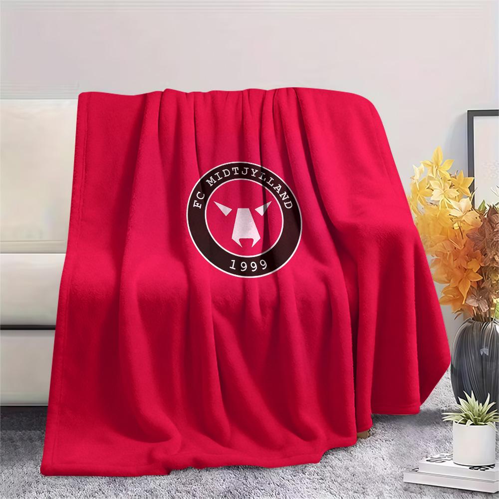 FC Midtjylland Flanelldecke mit Aufdruck, Hohe Qualität, Bequem für alle Jahreszeiten, Heimdekoration, Wärme und Komfort