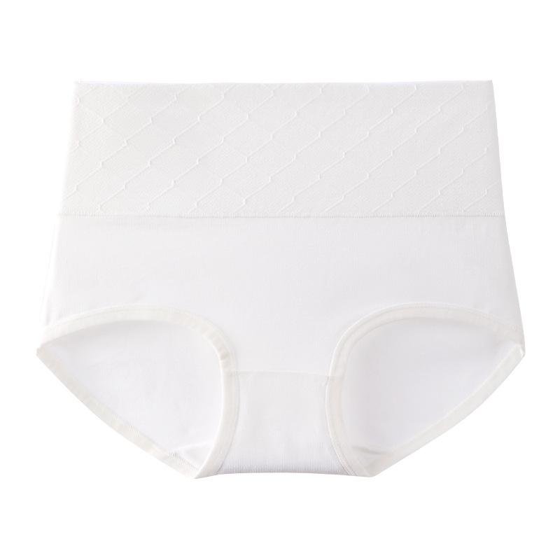

Трусы с высокой талией, нижнее белье из чистого хлопка для женщин, класс 7А, антибактериальные, бесследные, белые, минималистичные, треугольные трусы с утягивающими трусиками на животе XXL