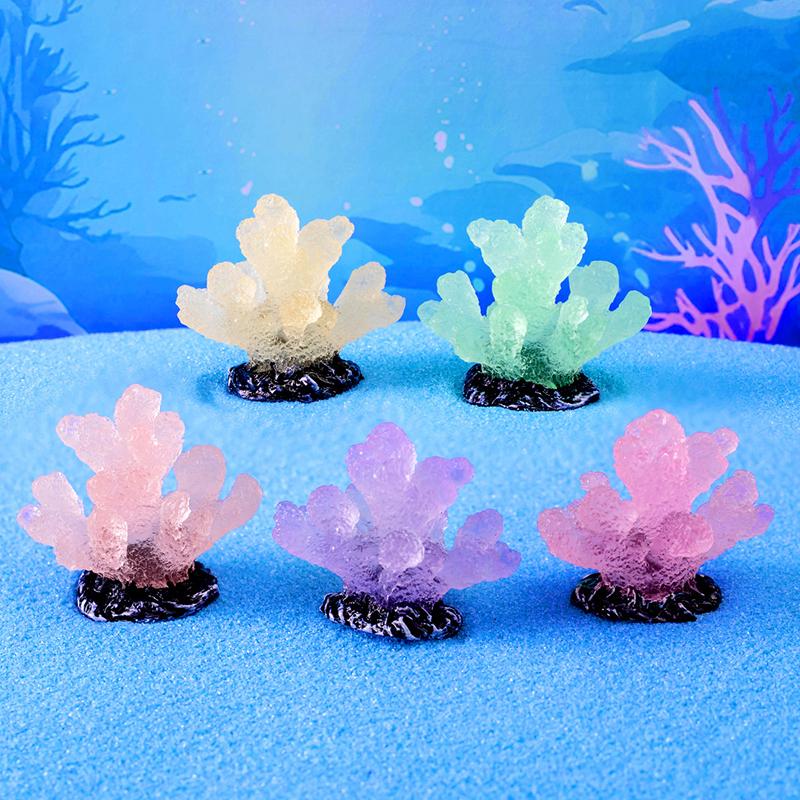 Luminous Coral Micro Landscape Artificial Coral Resin Ornaments For Fish Tank Aquarium Accessories Decorations Home Decoration