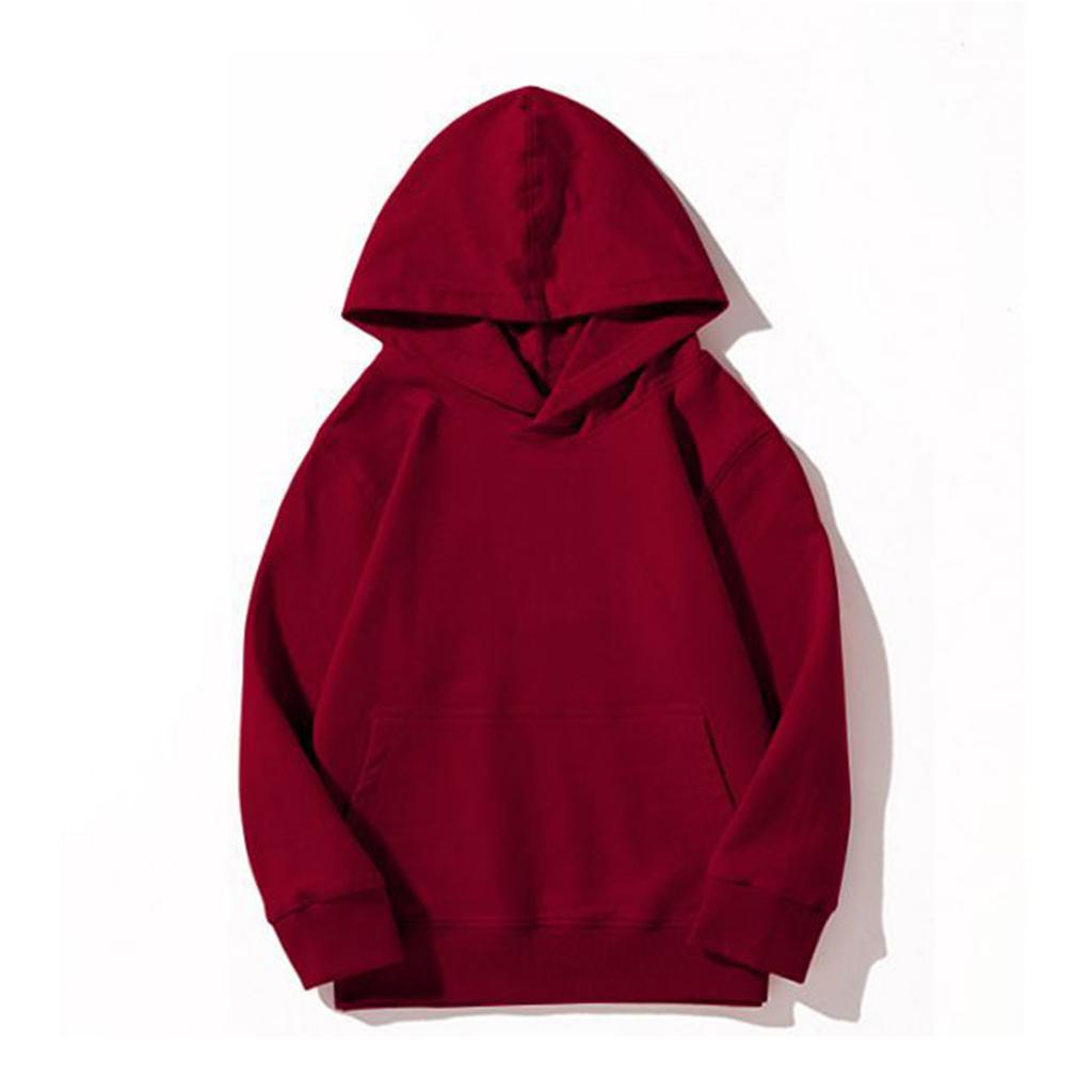Children's Boys' Fashion Solid Color Pullover Casual Round Neck Hoodie