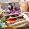 Adjustable Beech Wooden Table Easel Multifunction Professional Art Painting Easel Box Oil Paint Folding Sketch Drawer Box