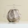 Shu Men Wabi-Sabi Stil Keramikkrug: Retro-Musterung, verwitterte Textur, Trockenblumen-Vase für Wohnzimmer- oder Esstisch-Dekoration