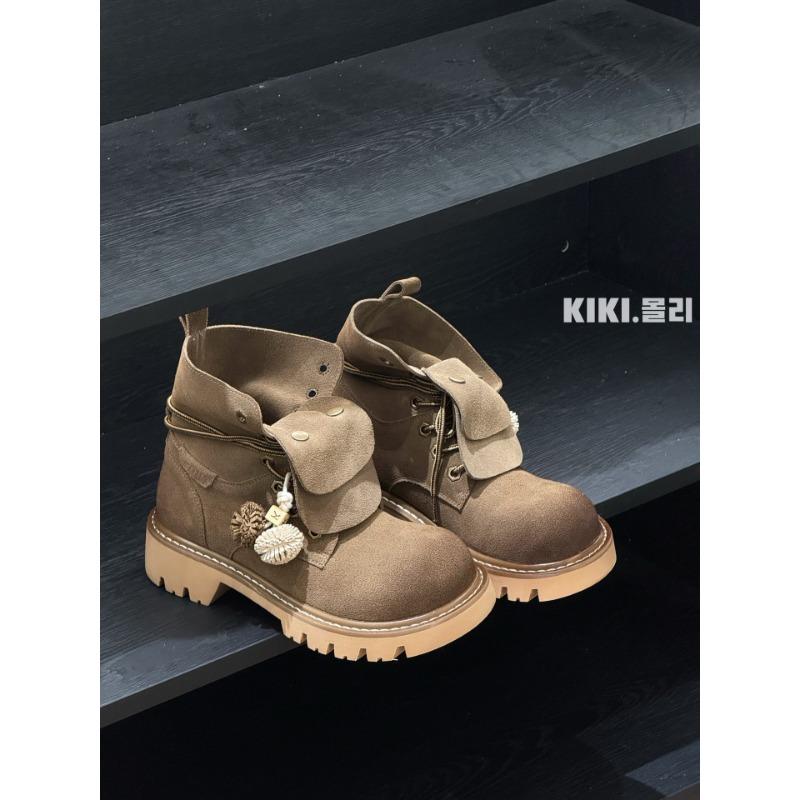 

Frosted polished lapel Martin boots women s retro versatile thick-soled height-increasing and thin casual short boots 39