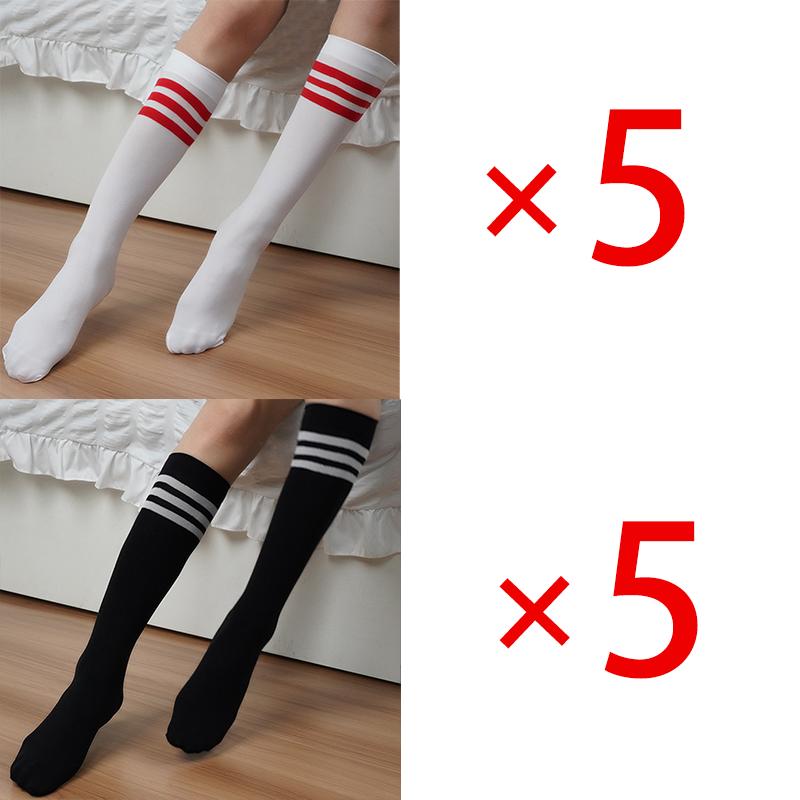 

10 пар женских черно-белых носков, милые бархатные носки-гольфы в стиле лолита, однотонные носки до колена, модные кавайные носки для косплея, сексуальные чулки 10pairs