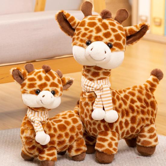 Scarf Giraffe Plush Toy Soft Stuffed Animal with Knitted Scarf Cuddle Buddy for Kids Nursery Decor And Gift for Baby Shower Birthday