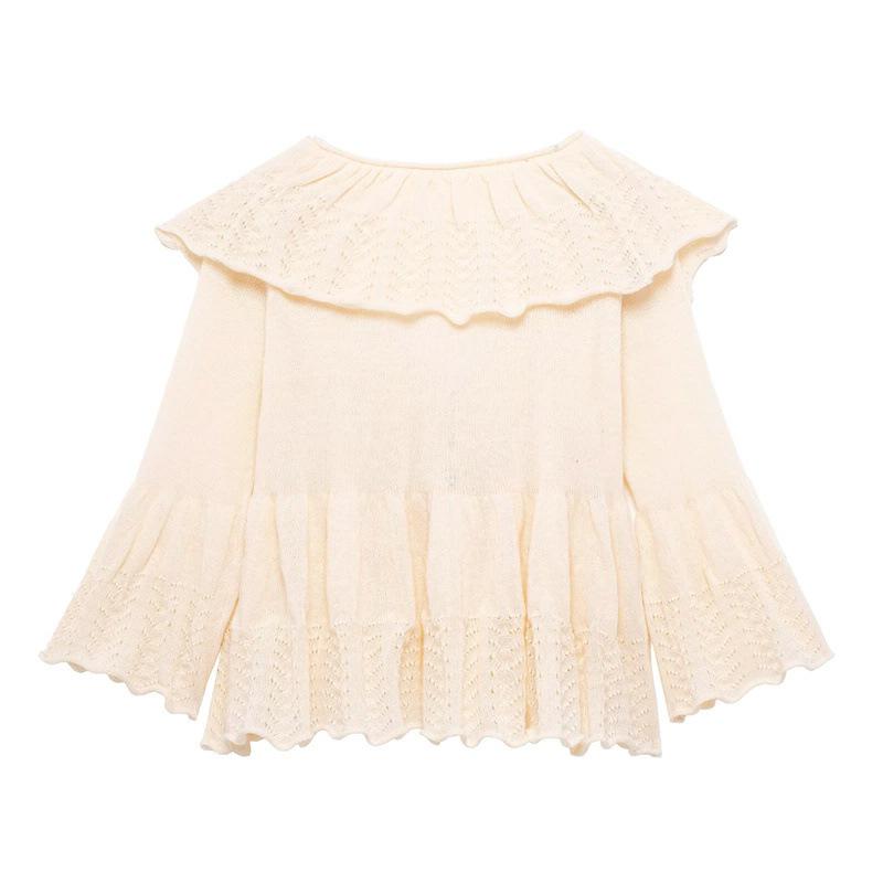 TAOP&ZA Women's Spring/Summer Elegant Fashion Knitted Top with Sweet Layered Design