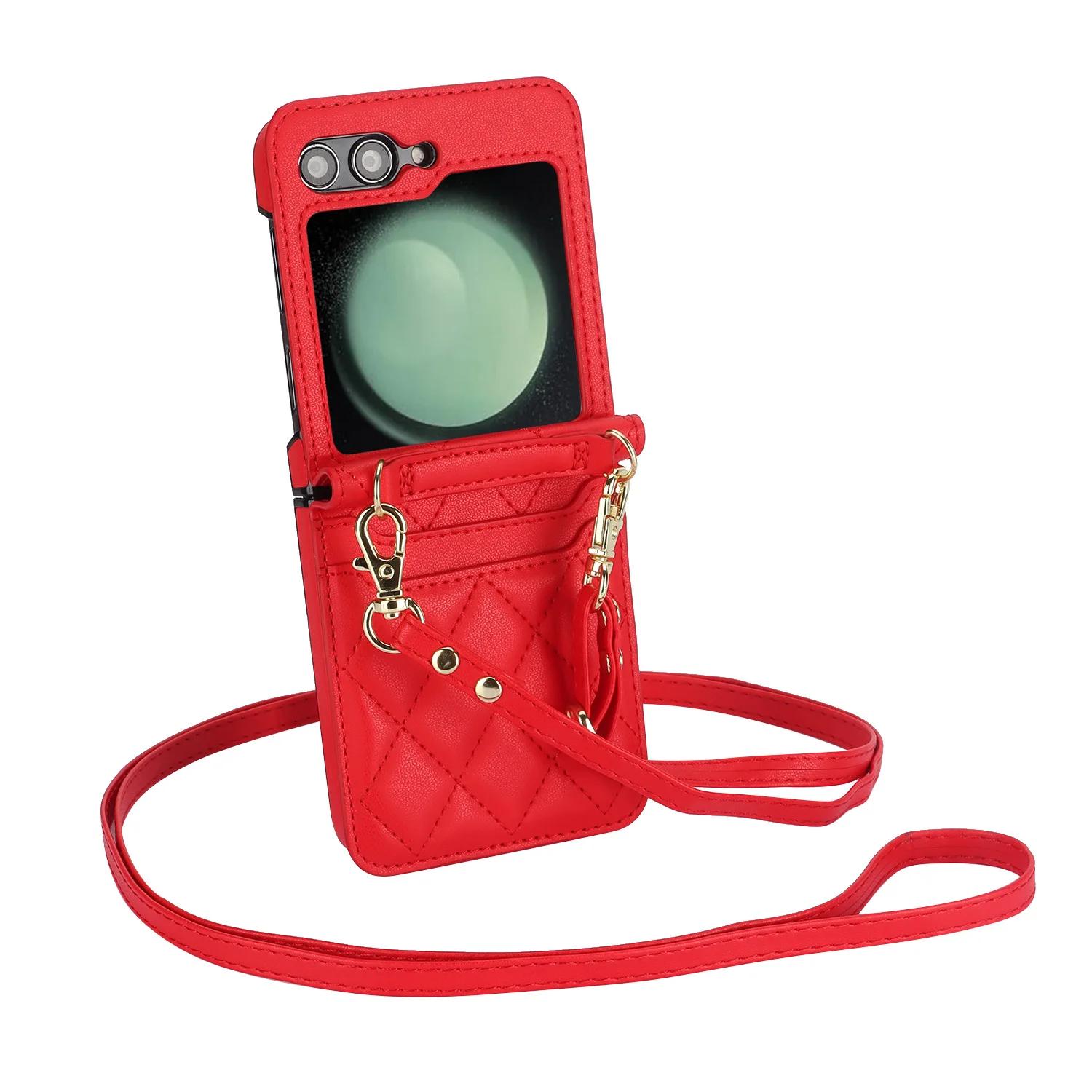 

Матовая многоцветная простая кожаная многофункциональная сумка для карт с чехлом Landyard для Motorola Razr 40 Ultra, противоударный чехол, аксессуар for MOTO Razr40&case with landyard