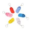 6Pcs Slipper Keychain Assorted Colors Soft Flexible Silicone Portable Hole Shoes Keychain for Bag Backpack Clothes