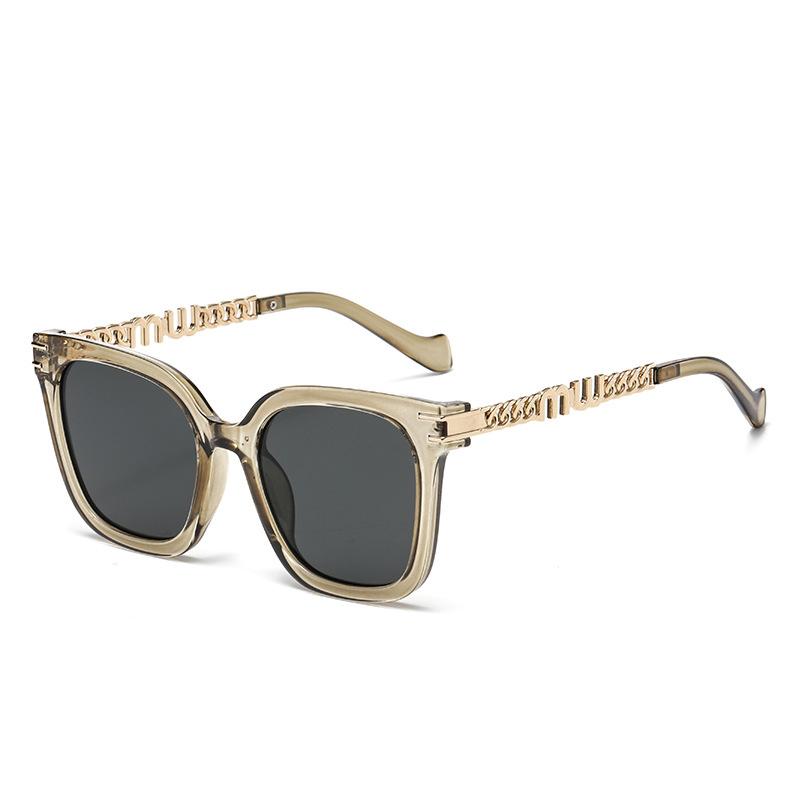

Big Frame Square Sunglasses Women Fashion Vintage Trending Sun Glasses Luxury Brand Designer Metal Chains Elegant Shades Uv400