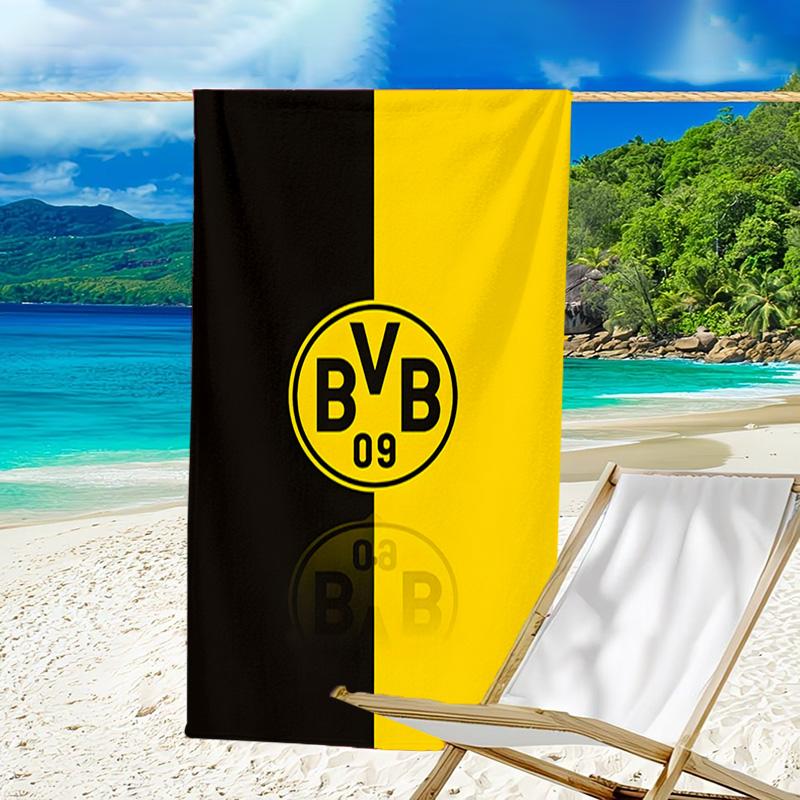 1pc B-BVB Beach Towel, Beach and Seaside Swimming Pool Equipment, Fashion Pattern, Rectangular, Travel Essentials