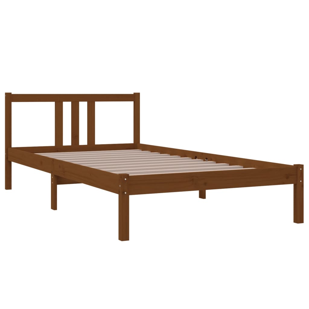 Solid Wood Bed Honey Brown 100 x 200 cm