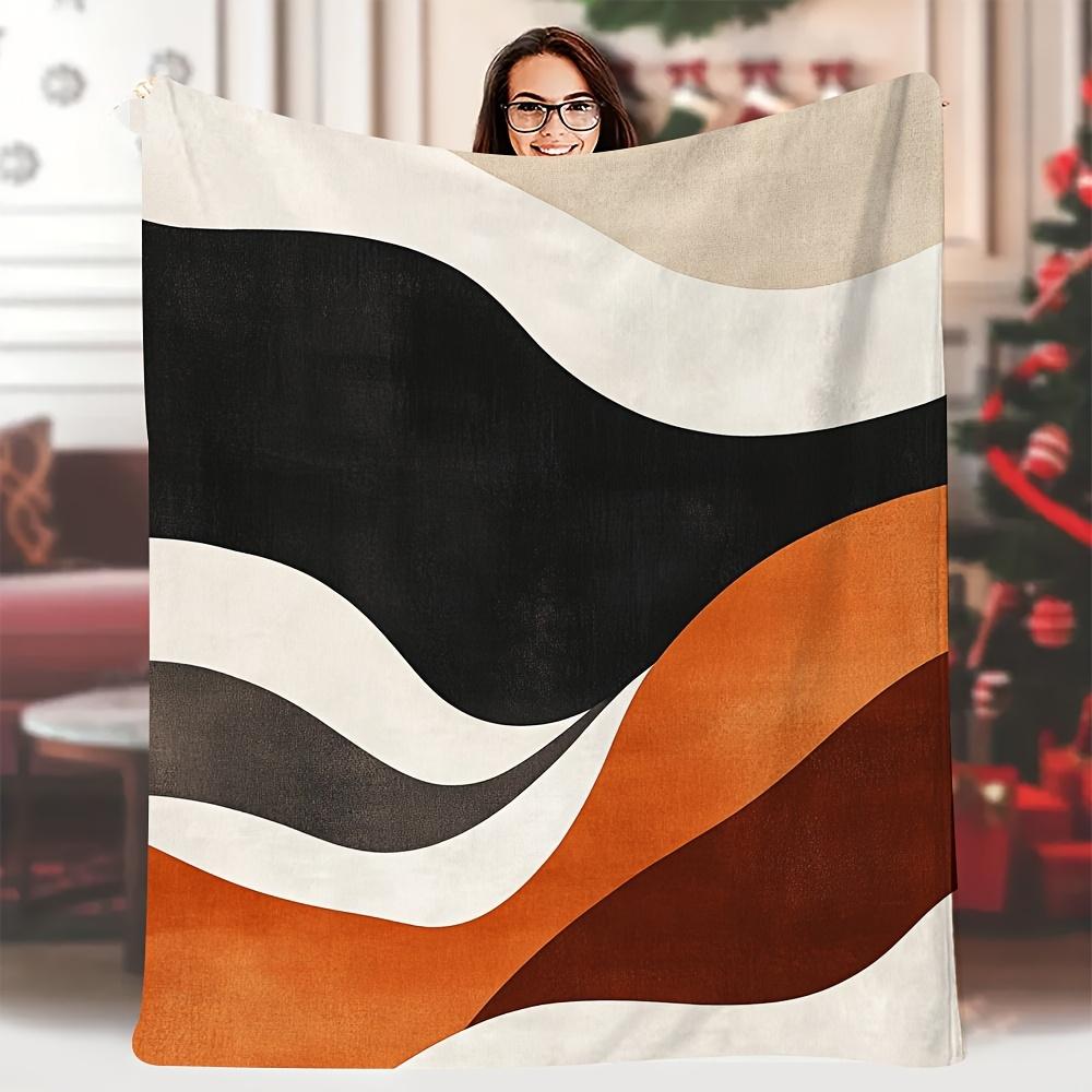 

Extra Large Throw Blanket - Nordic Minimalist Moroccan Azilal Wave Pattern, Super Soft All-Season Couch Bedspread, Machine Washa 75x90cm28x35in