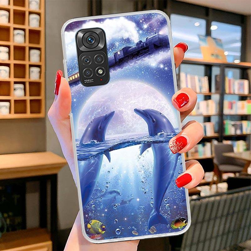 Ocean Animal Cute Dolphin Cover Phone Case For Xiaomi Redmi Note 15 14 13 12 11 10 Pro Plus 14S 12S 11S 11T 11E 10S Soft Fundas