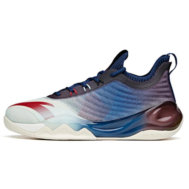 Anta KT6 Low  Danqing  Амортизирующие Противоскользящие и Износостойкие Низкие Баскетбольные Кроссовки Сине-Фиолетово-Зеленые Кроссовки 112121102-8 40