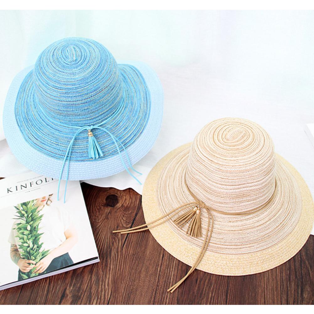 Woman Bowknot Straw Hat Fashion Big Brim Sun Summer Beach Hat