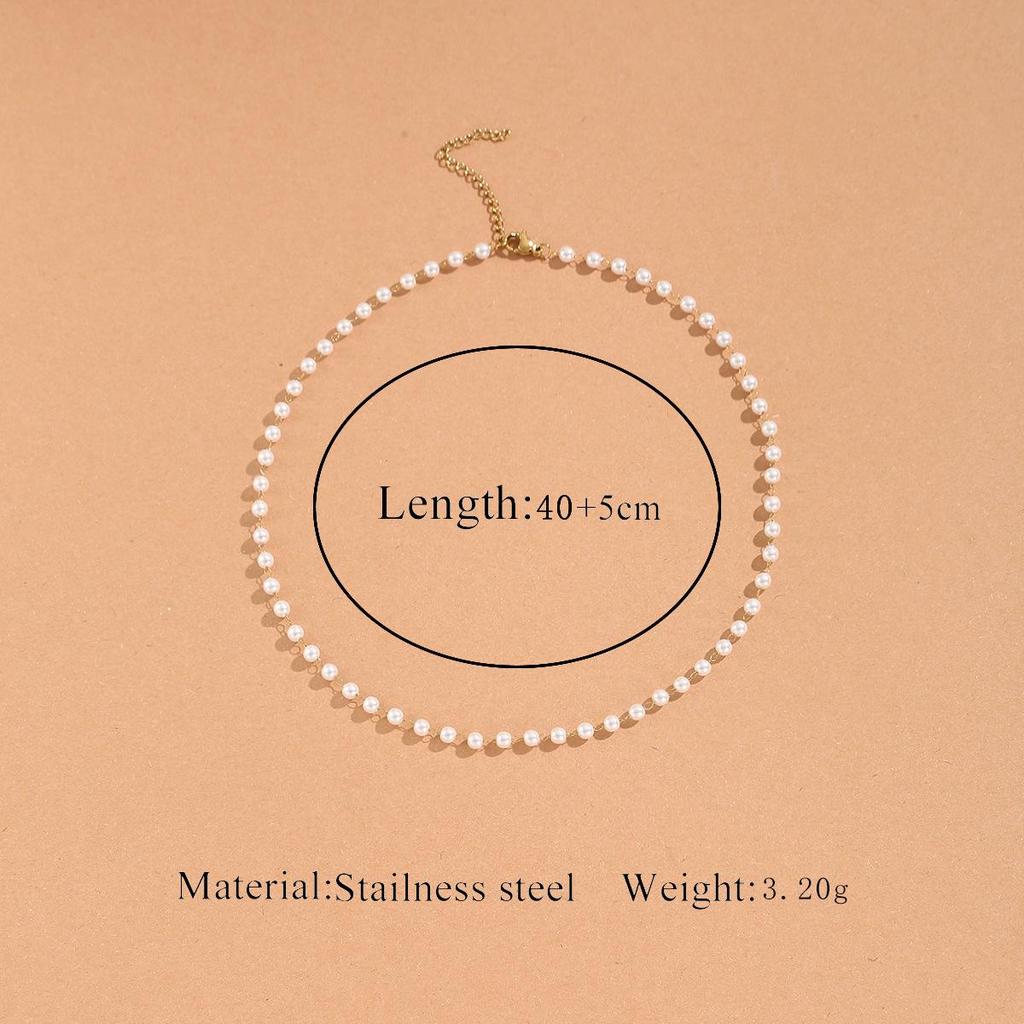 Retro Pearl Chain Necklace Set - Stackable, Versatile, and Fashionable Jewelry