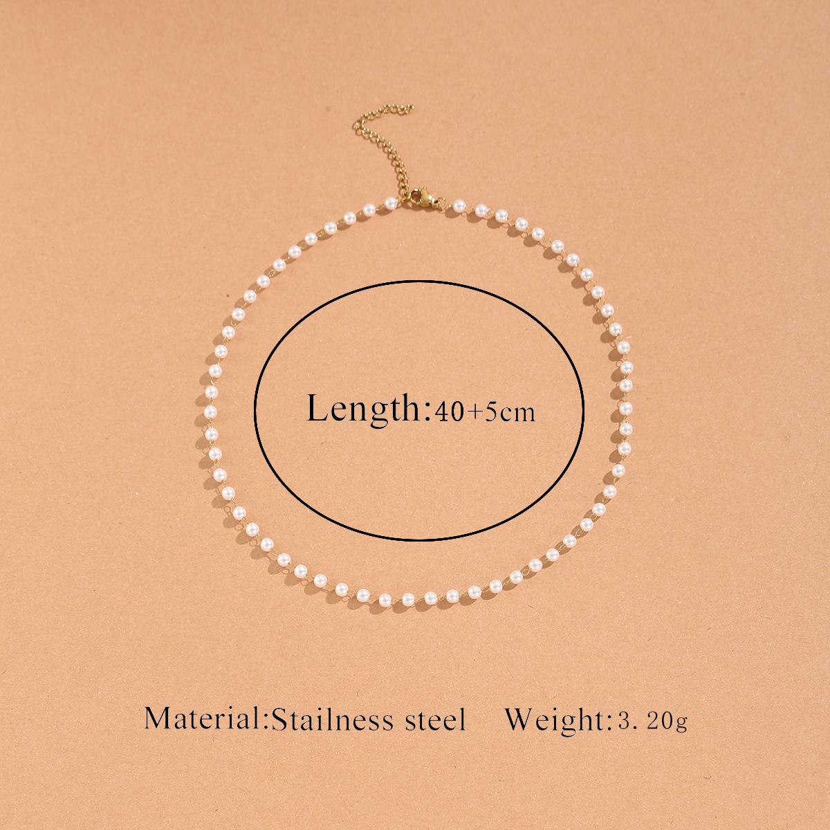 Retro Pearl Chain Necklace Set - Stackable, Versatile, and Fashionable Jewelry