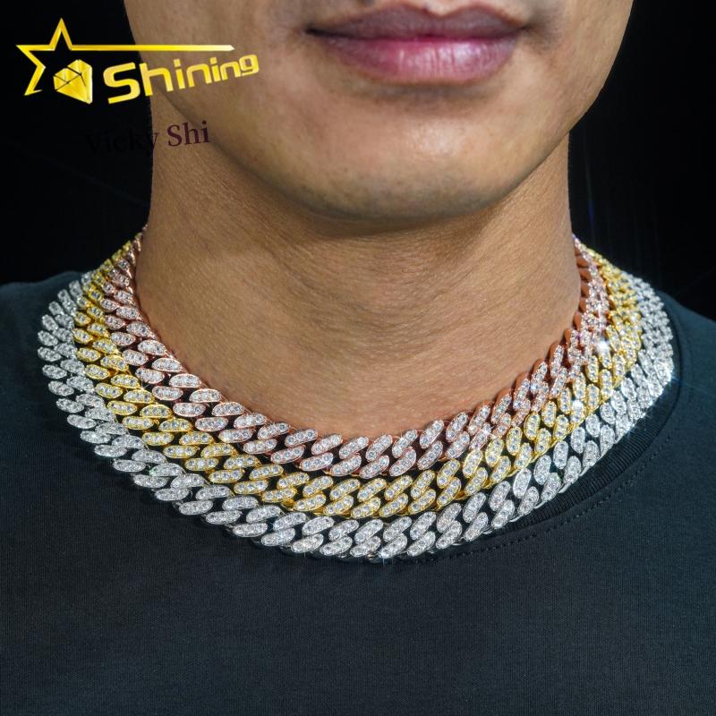 Worldwide Shipping Cheapest Price 12MM CZ Cuban Link Chain Fashon Iced Out Brass Hip Hop Men Cuban Link Necklace