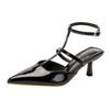 Fashion Pointed Toe T-strap Gladiator Sandals Women High Heels Sexy Ladies Party Shoes Japanned Leather Narrow Band Sandalias Mujer 2025