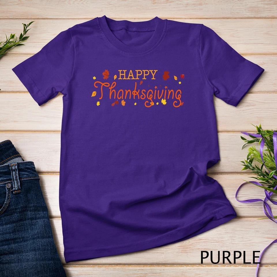Cute Happy Thanksgiving Unisex T-shirt 7 L