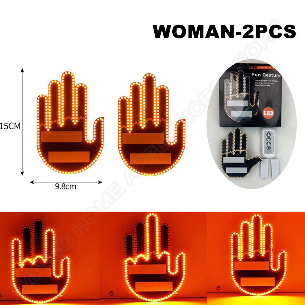 Car Finger Light with Remote Control Cool Funny Car Interior Light Finger Up LED Middle Finger Hand Lamp Rear Windshield LED
