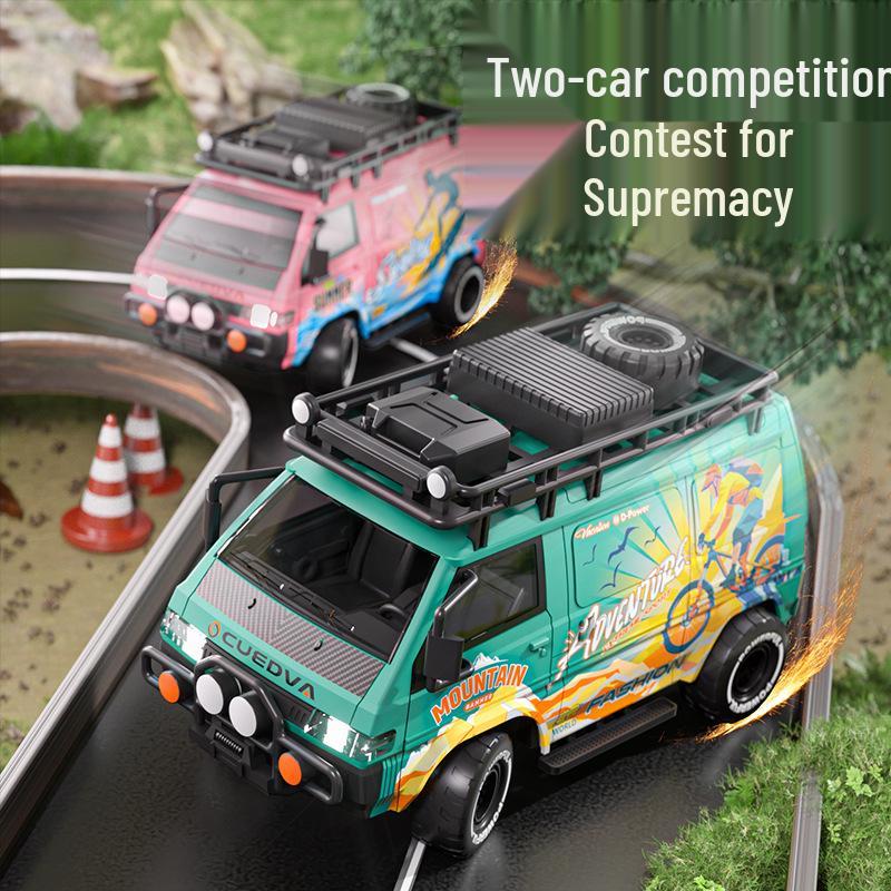 High-Speed RC Racing Van: 4WD, Drift, Rechargeable, Lights, Replaceable Tires, Off-Road Toy for Kids