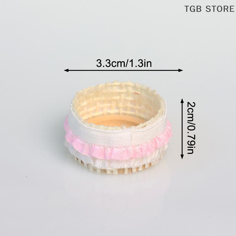 1:12 Miniature Fabric Storage Basket Lace Storage Box Furniture Home Model Decor Toy Doll House Accessories