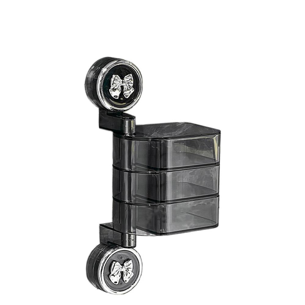 Wall Mounted Suction Cup Rotating Jewelry Box Plastic Hairpin Jewelry Display Rack for Home