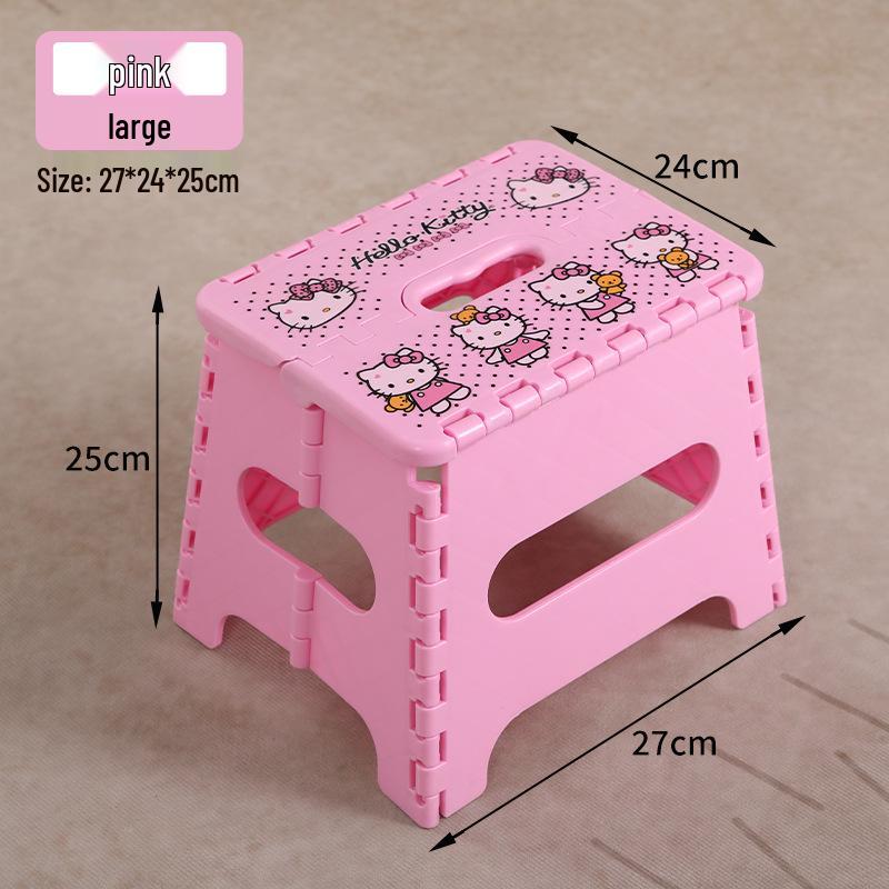 Portable Folding Cartoon Stool for Children & Adults - Durable Plastic Shoe Changing Seat