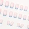 Schickes minimalistisches blaues französisches Nageldesign: Frische, Süße und Sanfte Abnehmbare Tragbare Nägel