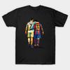 Herren Schwarzes T-Shirt mit Aufdruck Cristiano Ronaldo und Messi Wpap Art No-Cut Transferpapier Druck Baumwoll-T-Shirt