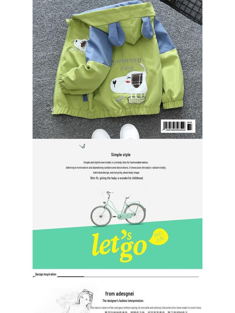 Trendige Kapuzenjacken für Jungen & Mädchen für Frühling & Herbst - Modische Cartoon-Designs für Kinder