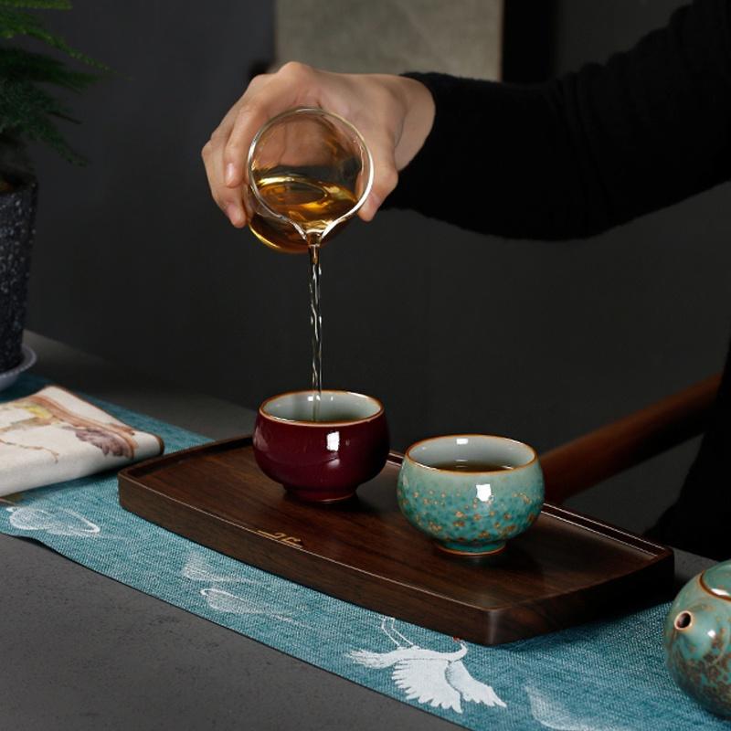 Japanese Ceramic Tea Cup Kiln Change Petal Kung Fu Tea Set