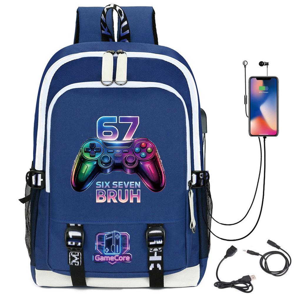 Digital Printing Gamepad Pattern Backpack Cartoon Elementary School Bag Large Capacity Usb Backpack