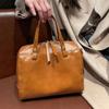 2025 Vintage geniune Leather pillow bag woman top-handle bag high quality work briefcase shoulder crossbody bag large capacity