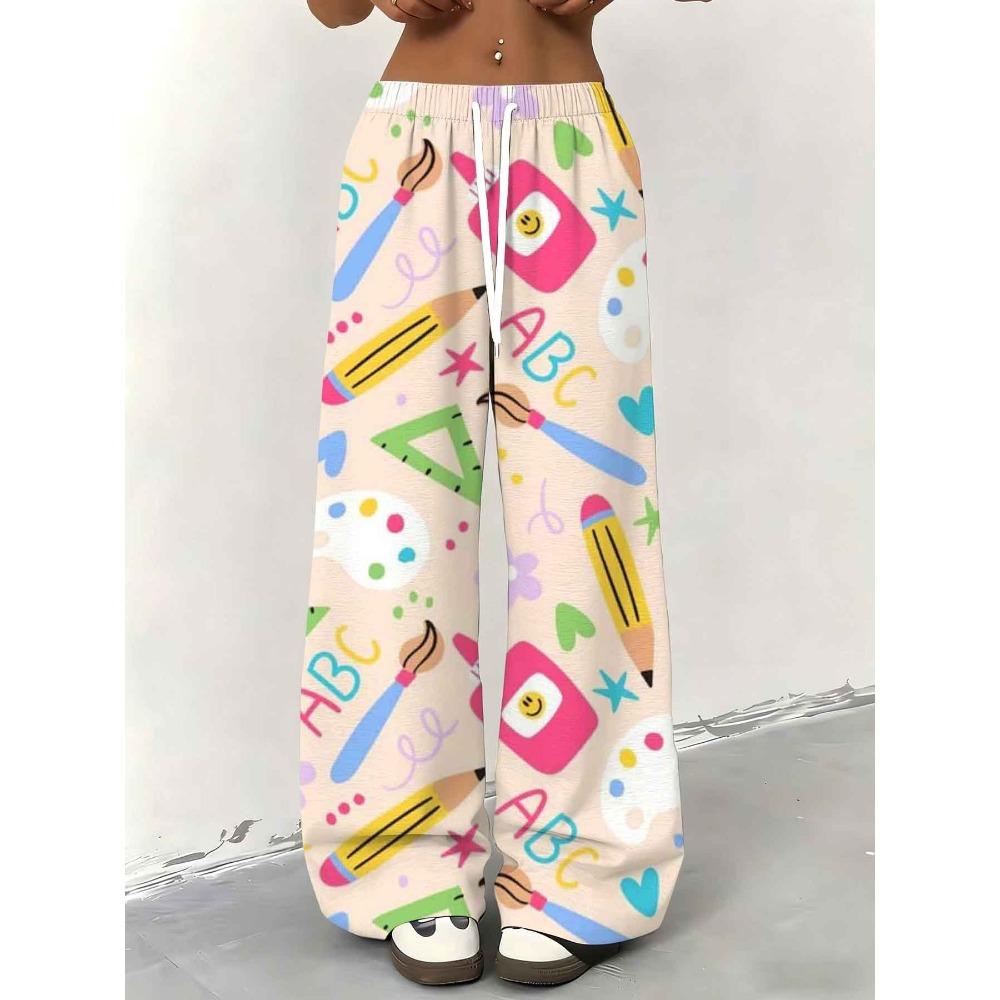 Women's colorful wide-leg pants for casual everyday wear, work and leisure