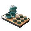 New Chinese coarse pottery Guochao Qingshan semi-automatic tea set Lazy stone mill portable tea making set Household tea set