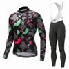 Men Women Cycling Jersey Set Long Sleeve Mountain Road Bike Outfit Breathable Quick Dry