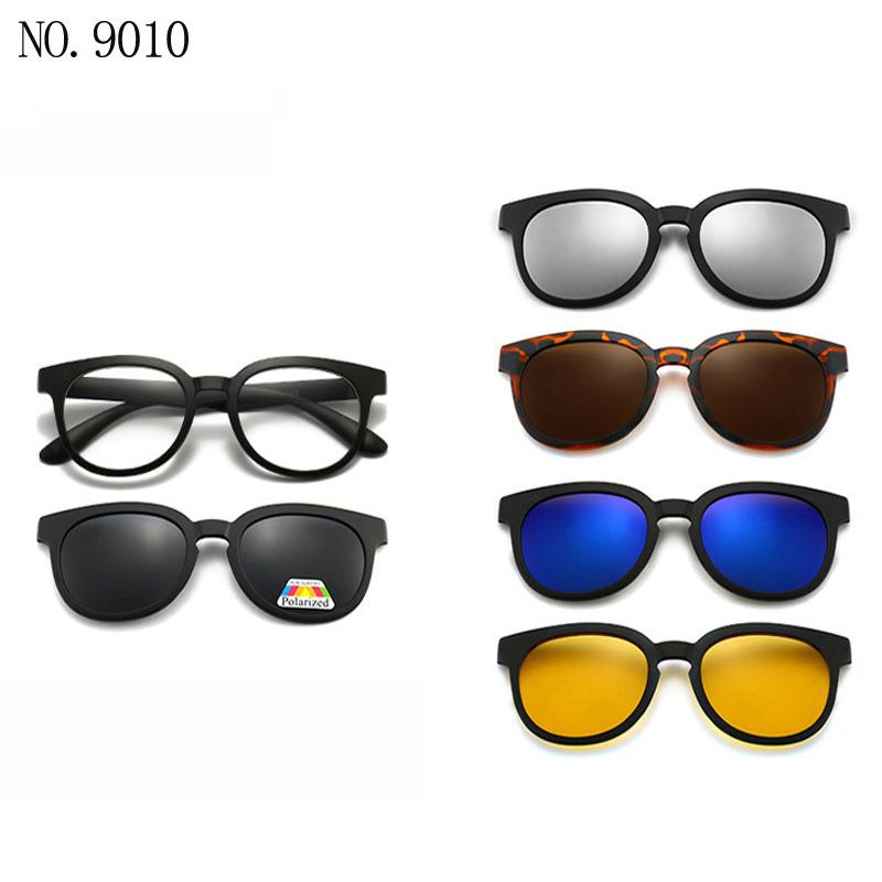 

5 Lenes Магнитные клипсы Солнцезащитные очки Квадратные Мужские Поляризованные Серые Оправа Заказные Рецептурные Женские Очки для Миопии SHOW AS PICTURE