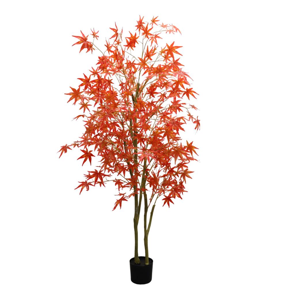3.9ft/4.9ft/5.9ft Autumn Maple Artificial Tree Tall Fake Potted Fall Tree With Planter Large Faux Tree Indoor For Farmhouse Home